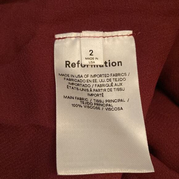 Reformation Plum Claret Stevi Slit-Leg Midi Dress - Size 2 - Picture 13 of 14